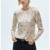 Блуза Lenjui с пайети Mango