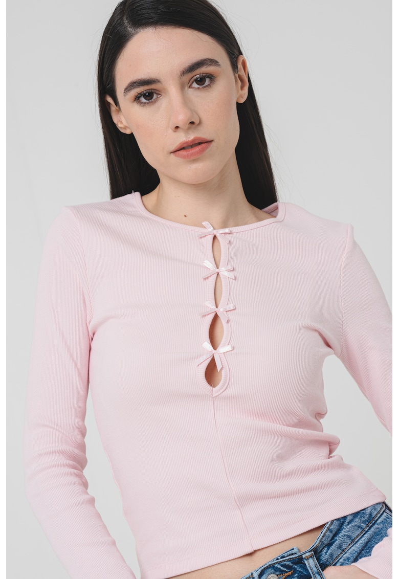 Блуза с овално деколте и отвор Gina Tricot