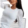 Блуза с ръкави от английска бродерия EDOTI