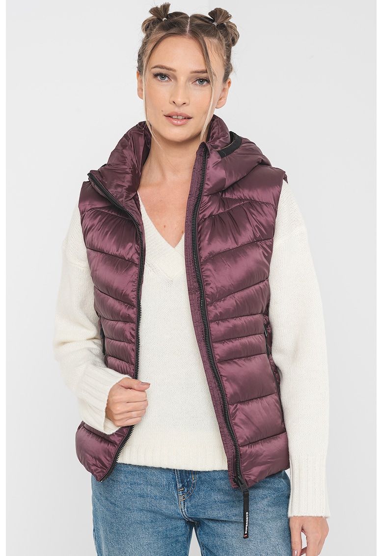 Ватиран елек с качулка SUPERDRY