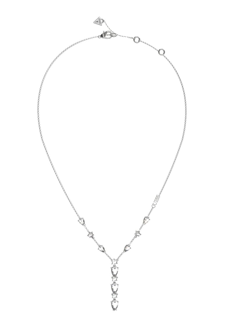 Висящи обеци с родиево покритие с кристали GUESS