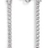 Дълги обеци от стерлингово сребро с циркони ROMA 1947