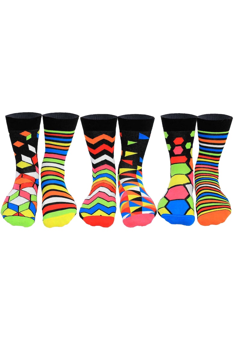 Дълги чорапи с шарка - 6 чифта United OddSocks