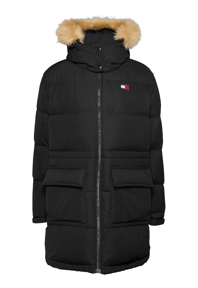 Дълго зимно яке с джобове с капаче Tommy Jeans