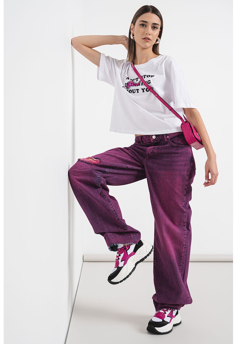 Дънки с широк крачол и протрити зони ARMANI EXCHANGE
