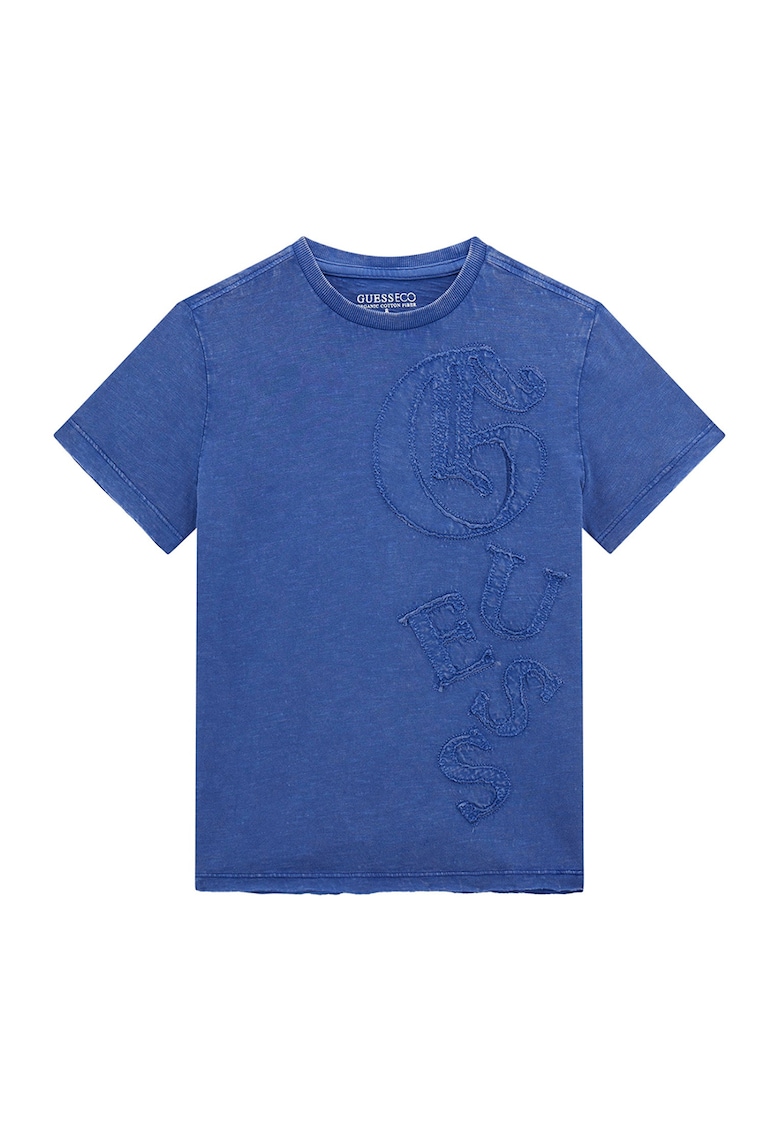 Дънкова тениска с овално деколте GUESS KIDS