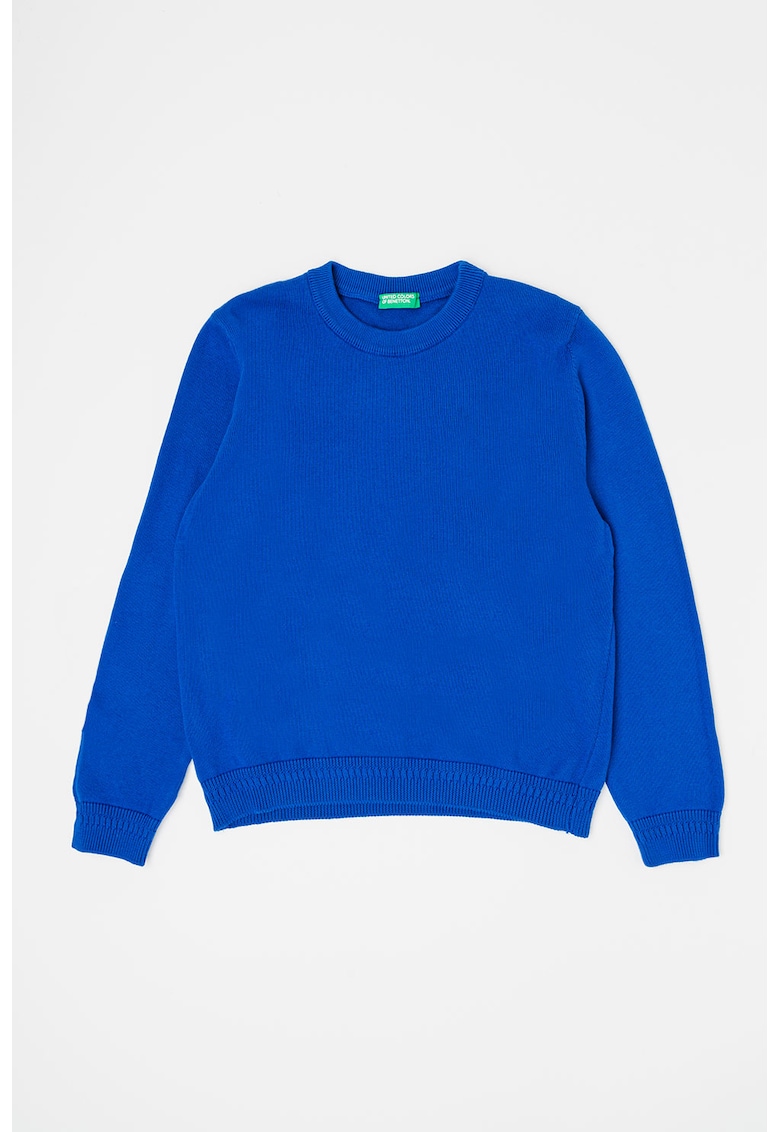 Едноцветен пуловер с овално деколте United Colors of Benetton