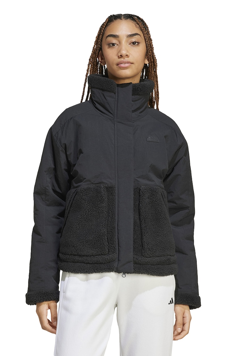 Зимно яке Escap с цип и поларени панели adidas Sportswear