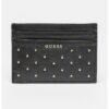 Кожен калъф за карти с капси и лого GUESS