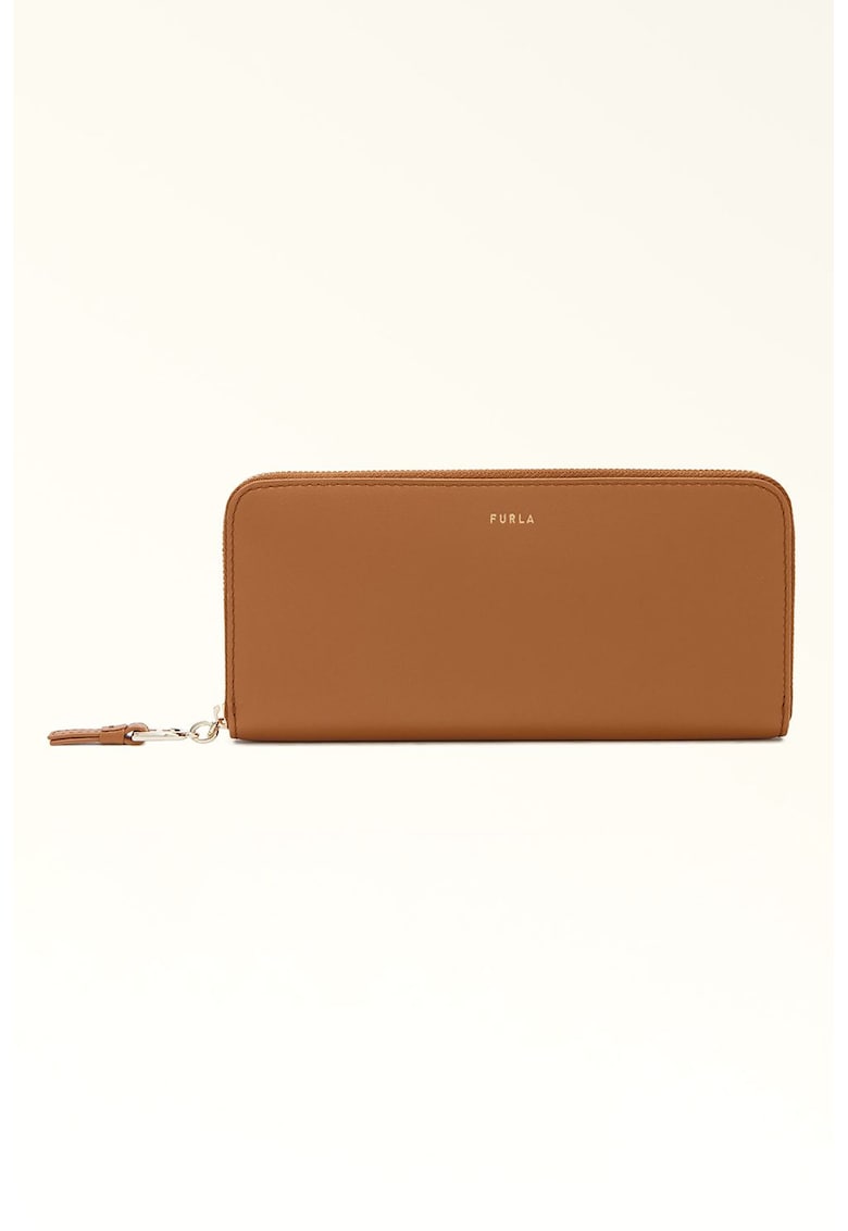 Кожено портмоне Nuvola с цип и лого Furla