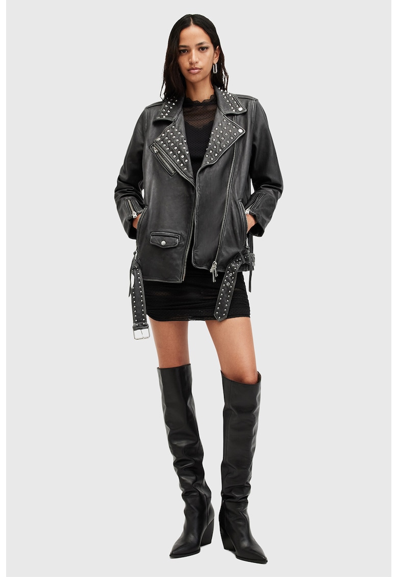 Кожено яке Billie с капси AllSaints