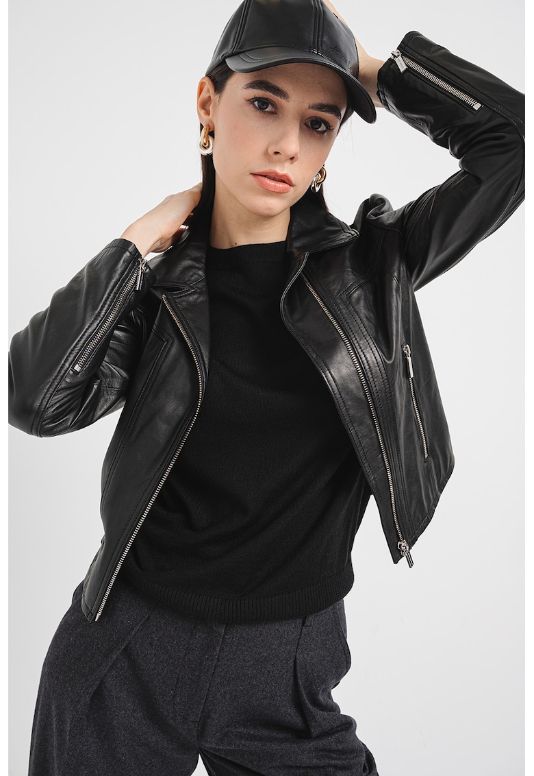 Кожено яке със странични джобове ARMANI EXCHANGE