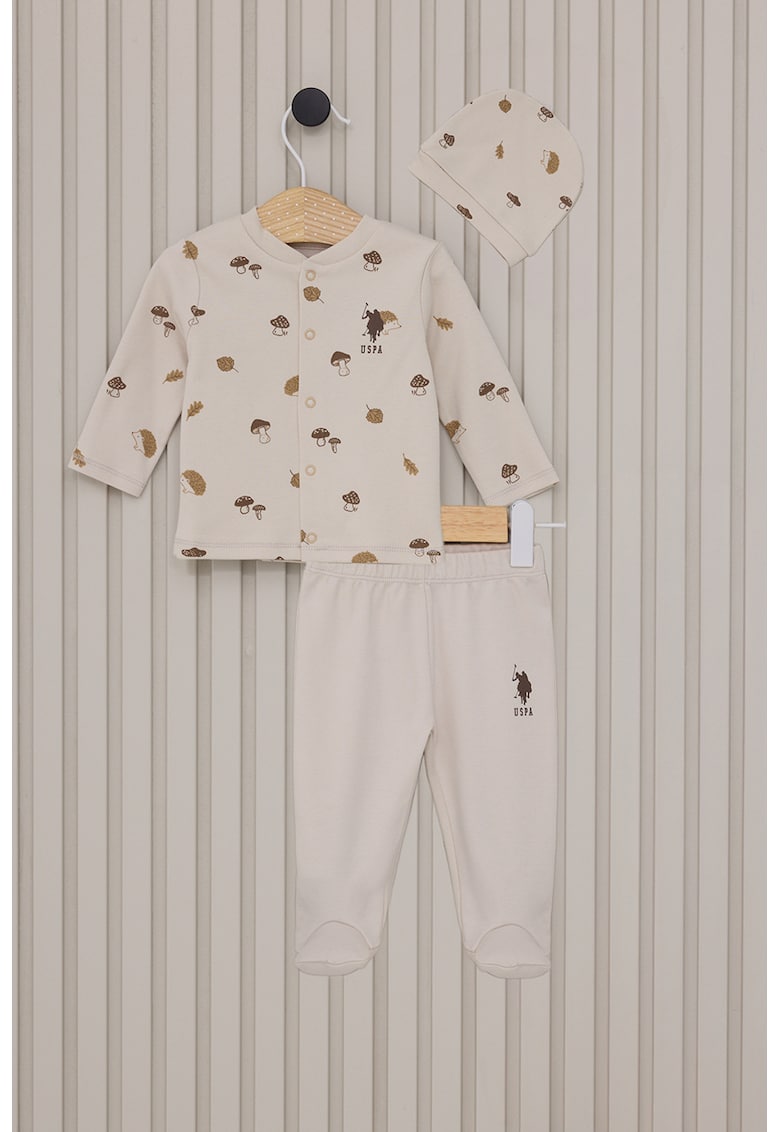 Комплект с графична шарка - 3 части US Polo Assn