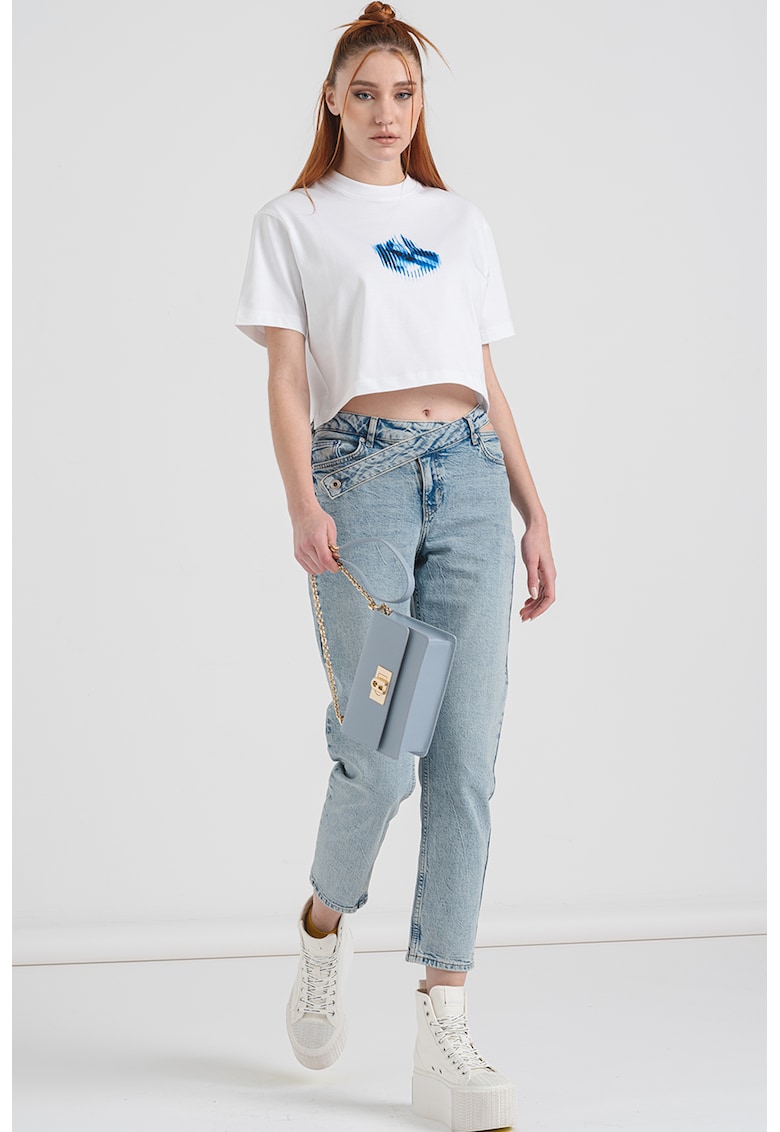 Къса свободна тениска от органичен памук KARL LAGERFELD JEANS