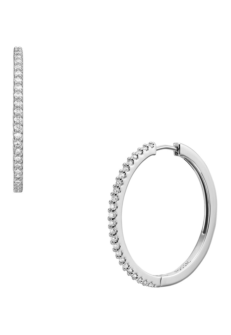 Обеци тип халки с циркони Fossil