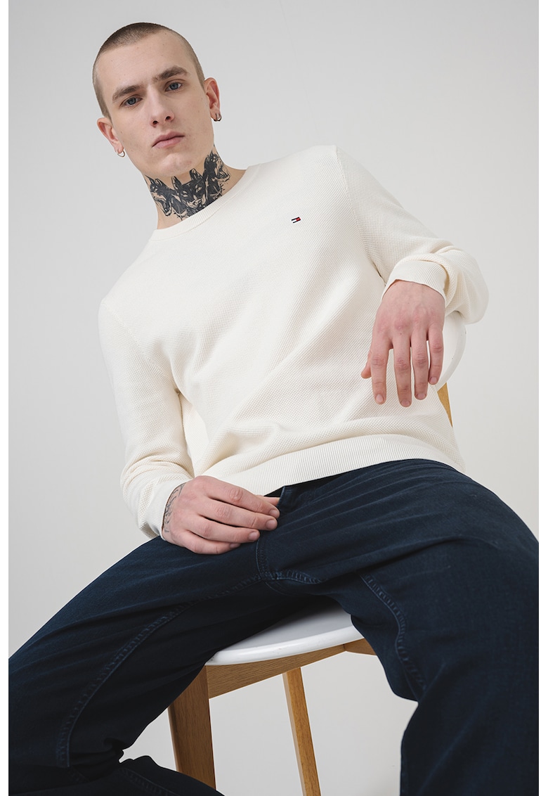 Памучен оуловер с овално деколте Tommy Hilfiger