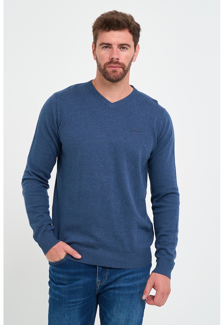 Памучен пуловер с шпиц Lee Cooper