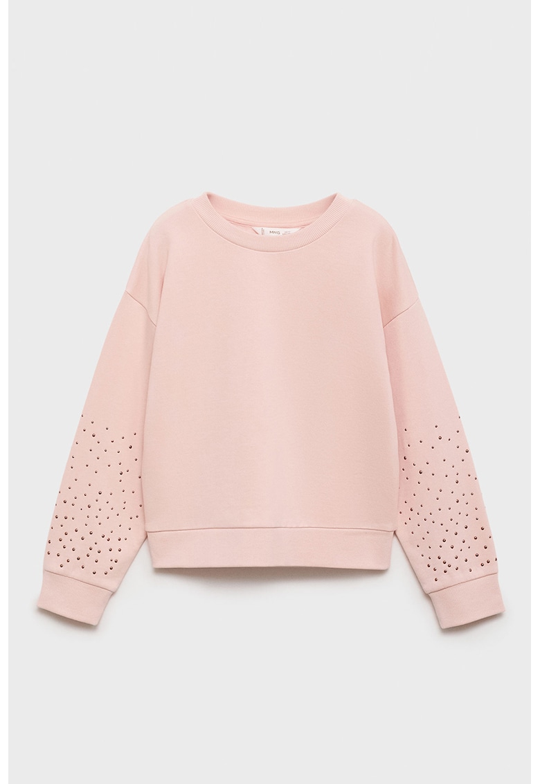 Памучен суитшърт с декоративни камъни Mango