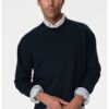 Памучен суитшърт с овално деколте Marks  Spencer