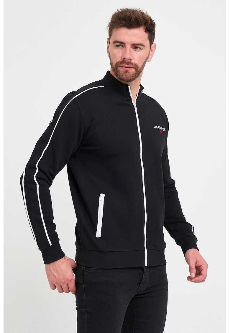 Памучен суитшърт с цип и контрасти Lee Cooper