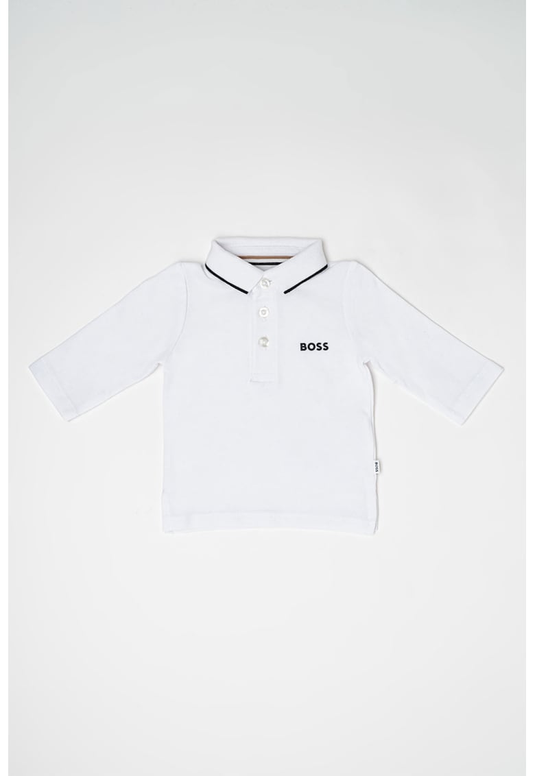 Памучна блуза с яка BOSS Kidswear