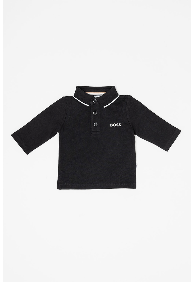 Памучна блуза с яка BOSS Kidswear