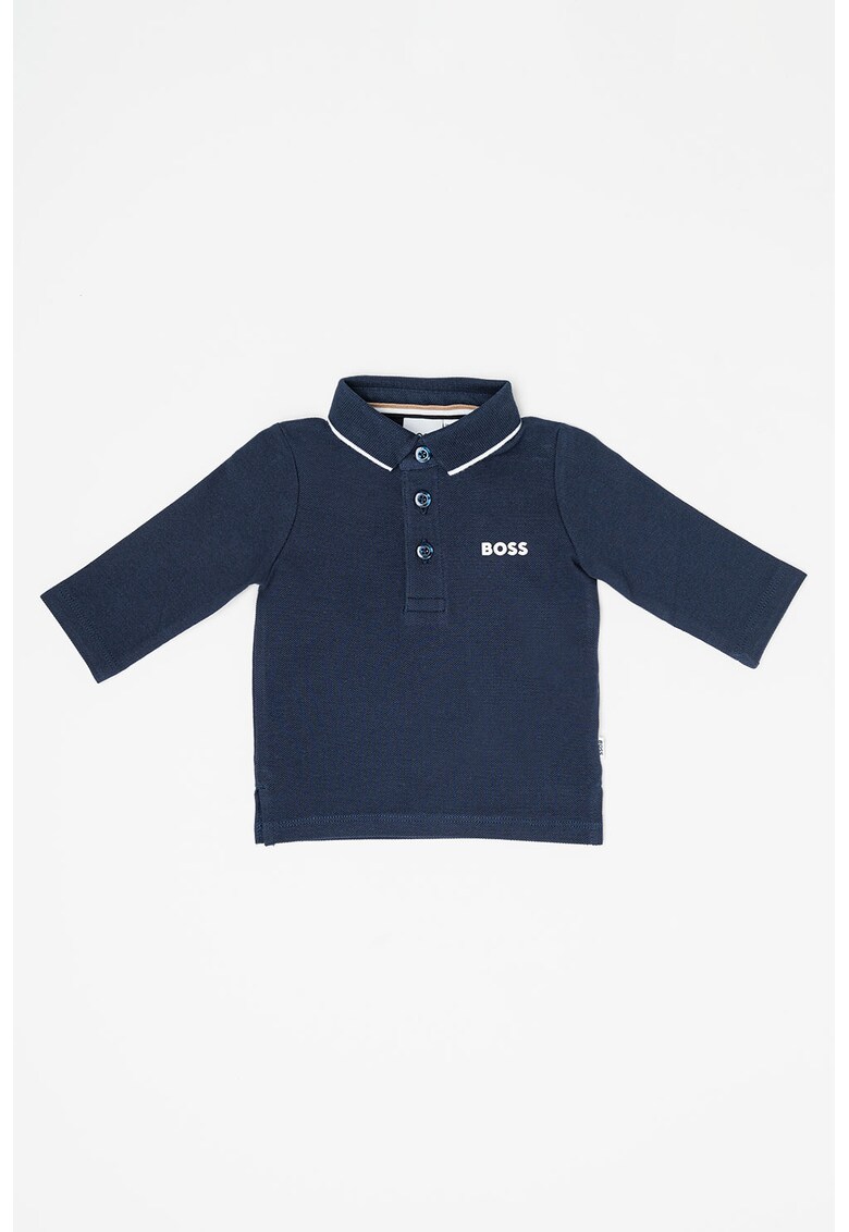Памучна блуза с яка BOSS Kidswear