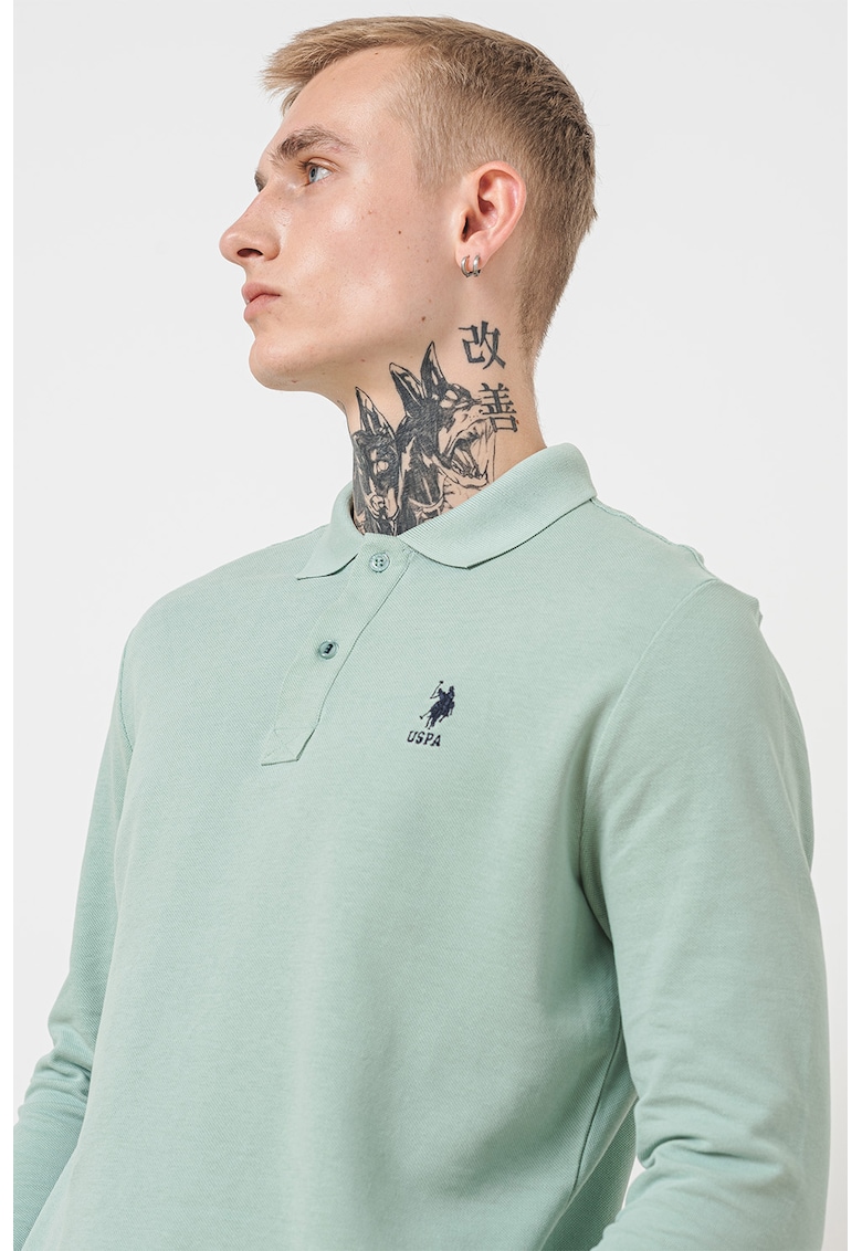 Памучна блуза с яка US Polo Assn