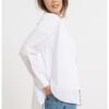 Памучна риза с декоративни камъни на яката DKNY