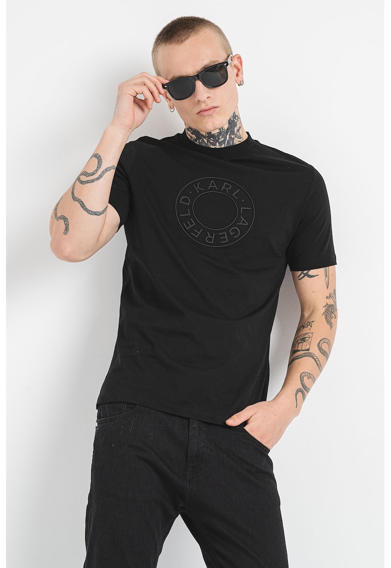 Памучна тениска с бродирано лого Karl Lagerfeld
