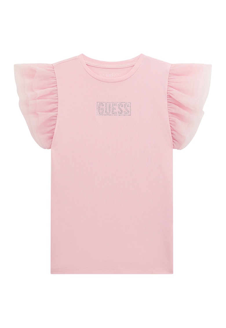Памучна тениска с лого GUESS KIDS