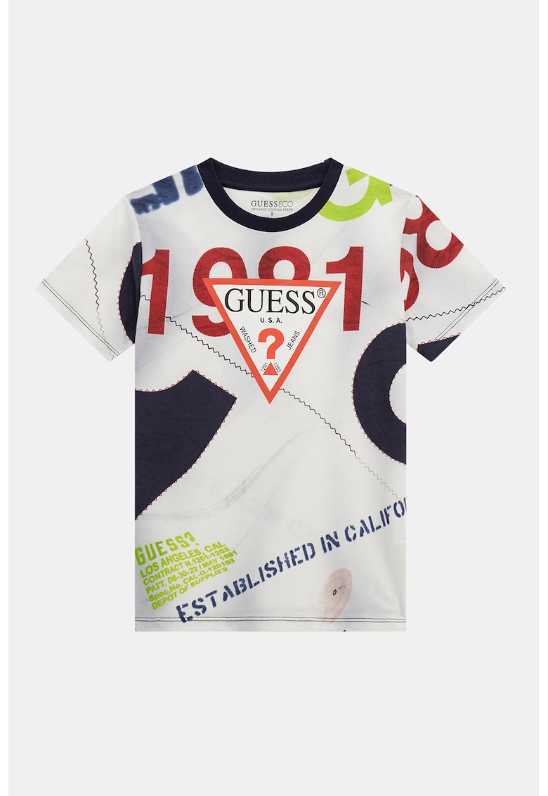 Памучна тениска с лого GUESS KIDS