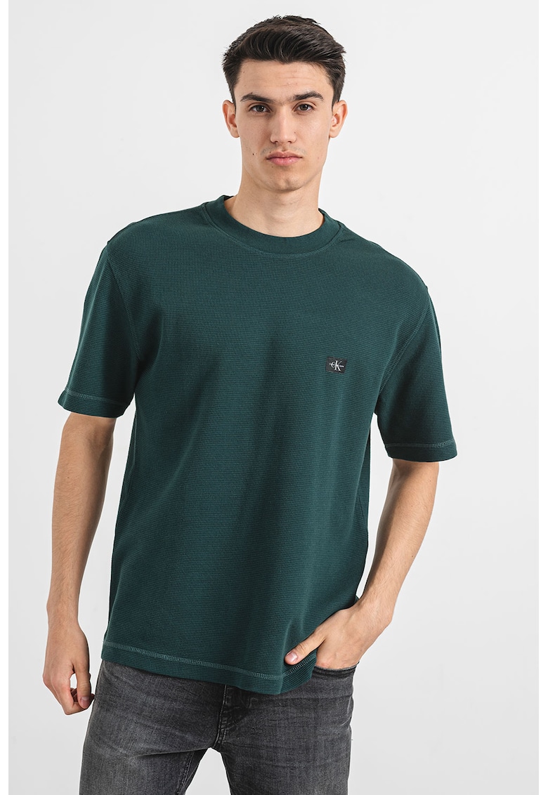 Памучна тениска с овално деколте CALVIN KLEIN JEANS