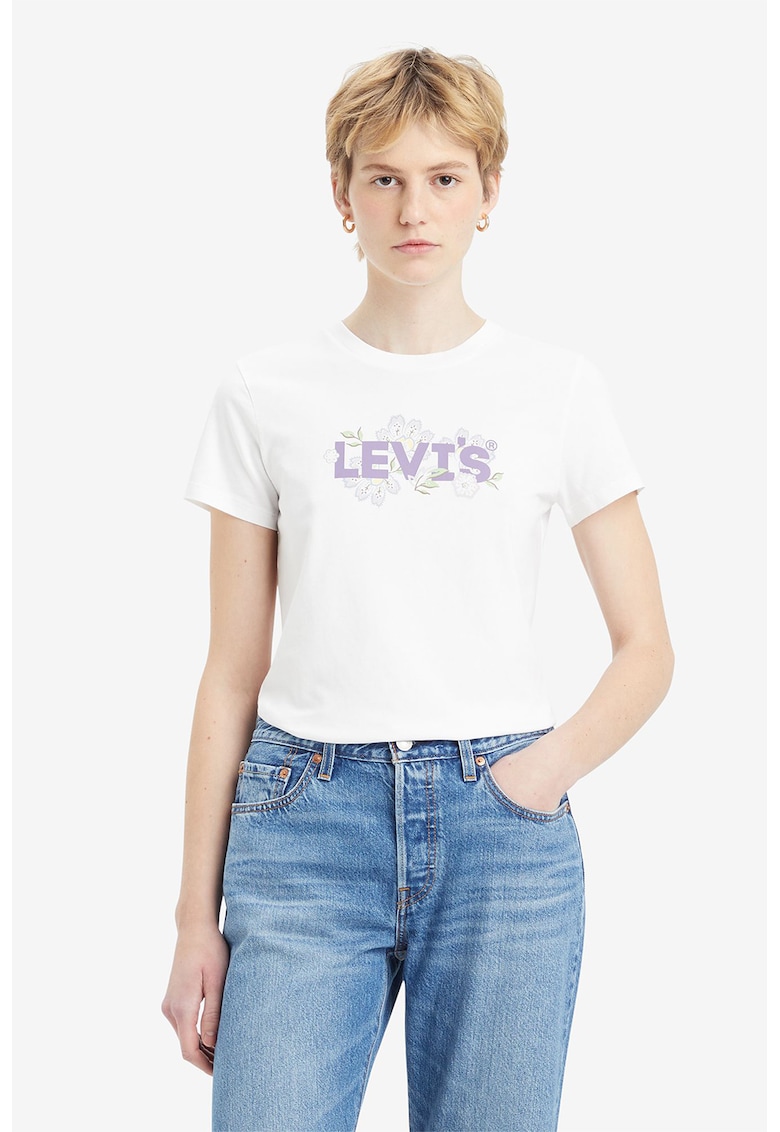Памучна тениска с овално деколте Levis