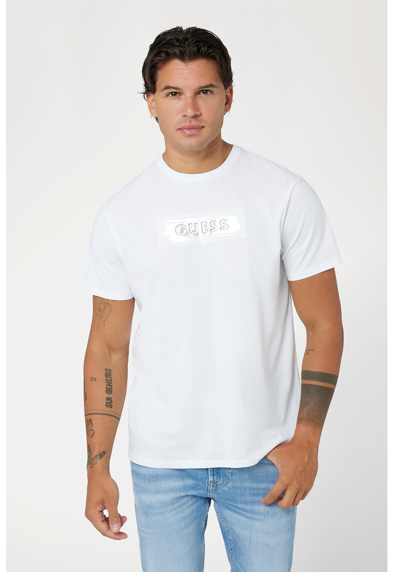 Памучна тениска с принт GUESS