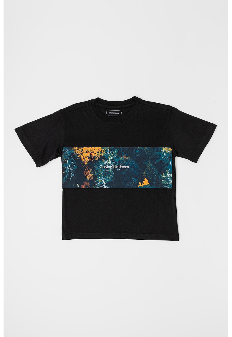 Памучна тениска с шарка CALVIN KLEIN