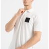 Памучна тениска с яка и лого ARMANI EXCHANGE