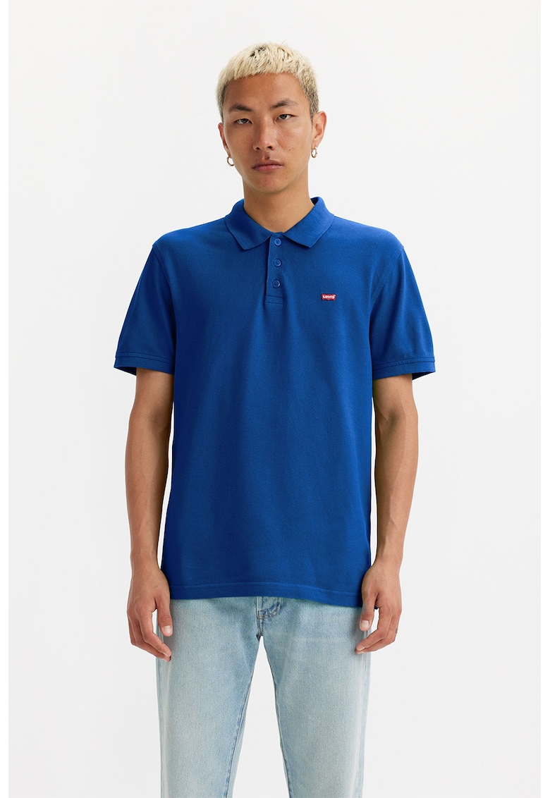 Памучна тениска с яка и лого Levis