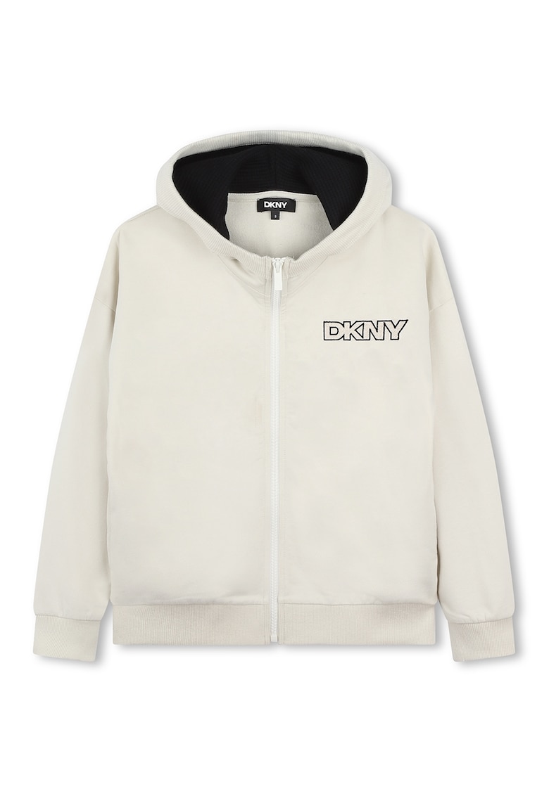 Памучно худи с цип DKNY