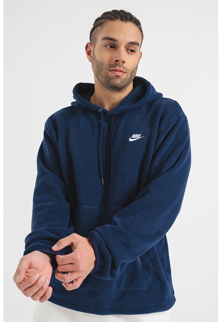 Плюшено худи с цип и джоб кенгуру Nike