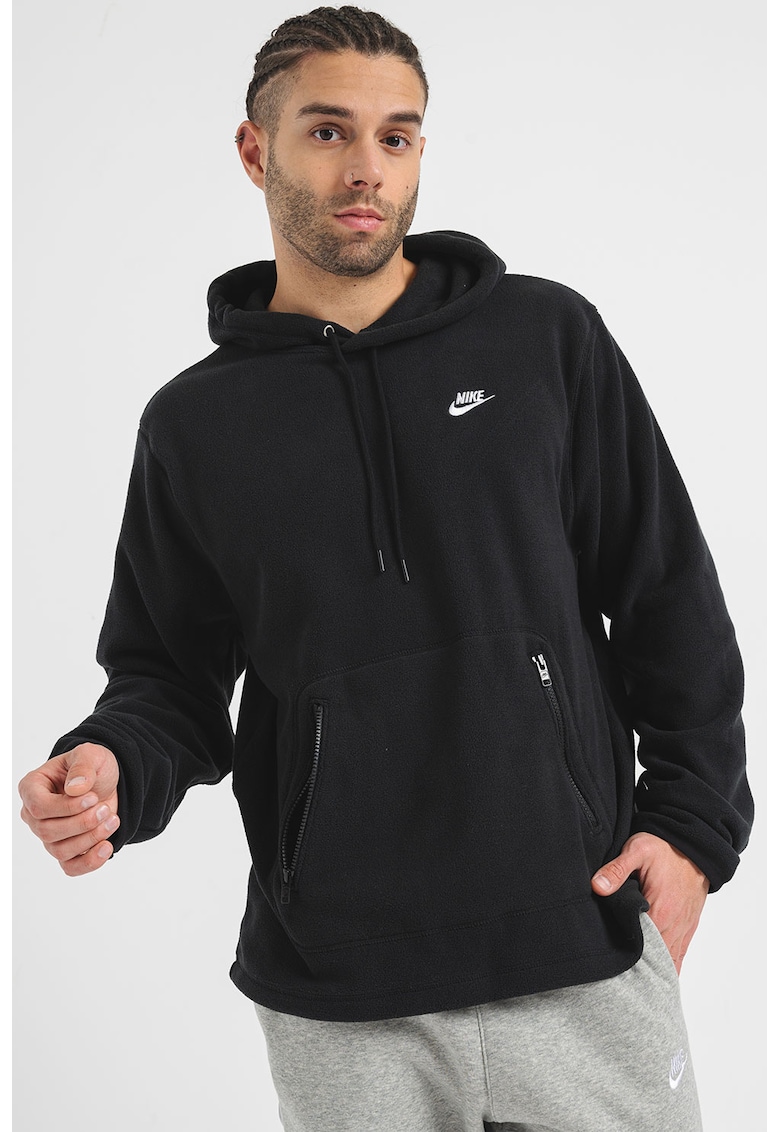 Плюшено худи с цип и джоб кенгуру Nike