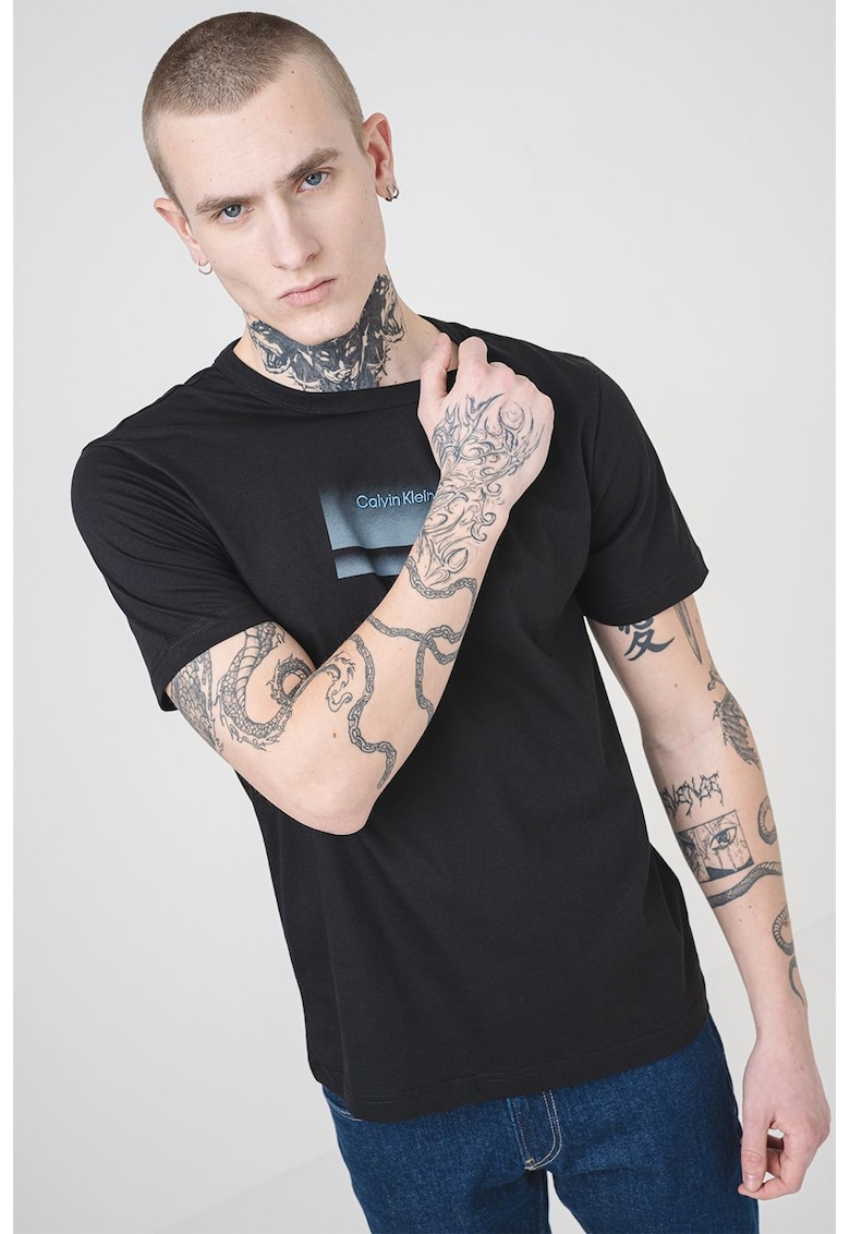 Пуловер с органичен памук и лого CALVIN KLEIN