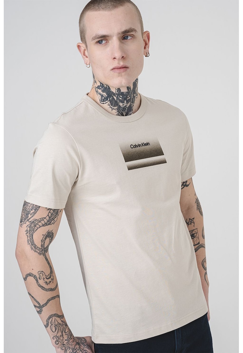 Пуловер с органичен памук и лого CALVIN KLEIN