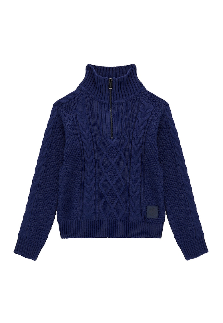 Пуловер с поло и къс цип GUESS KIDS