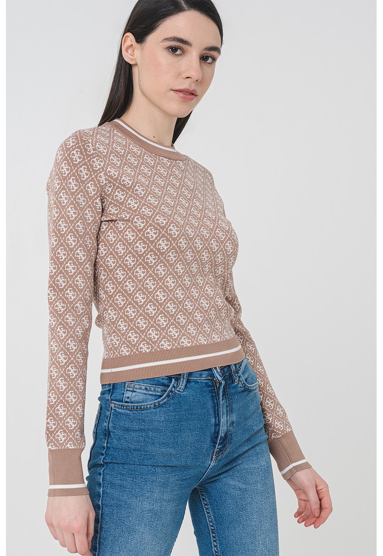 Пуловер с шарка с монограми GUESS