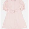 Разкроена рокля от еко кожа с колан GUESS KIDS