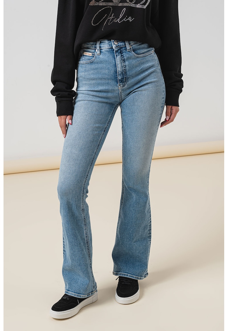 Разкроени дънки с висока талия CALVIN KLEIN JEANS