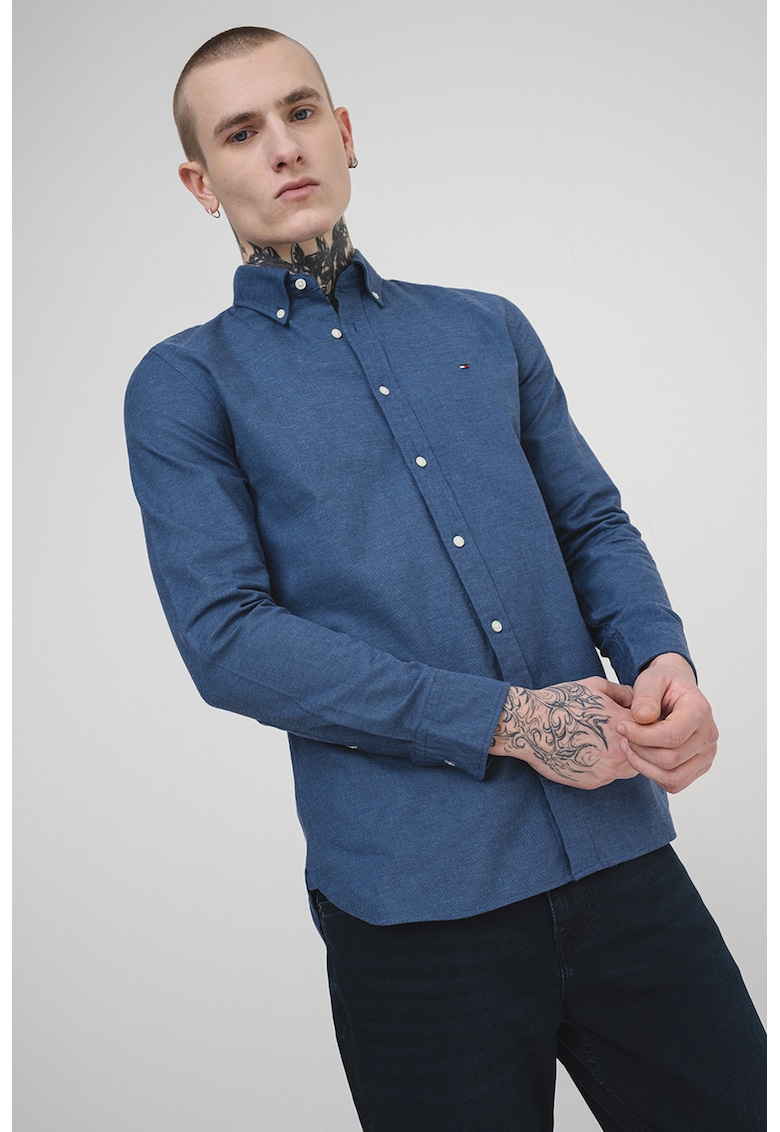 Риза Oxford от памук и лен Tommy Hilfiger