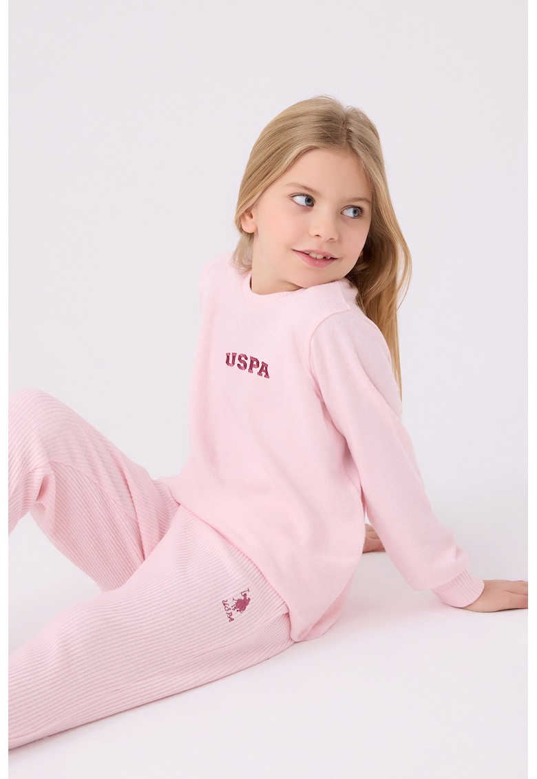 Рипсена пижама с бродирано лого US Polo Assn