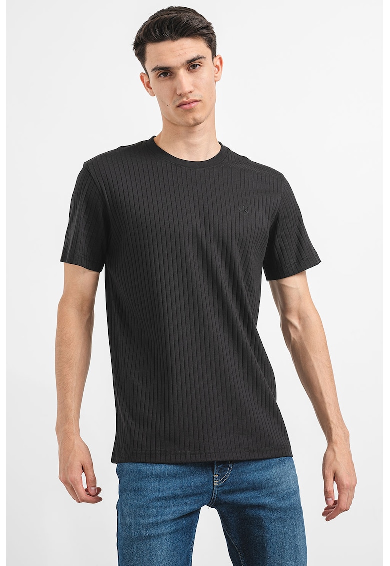 Рипсена тениска с лого CALVIN KLEIN JEANS